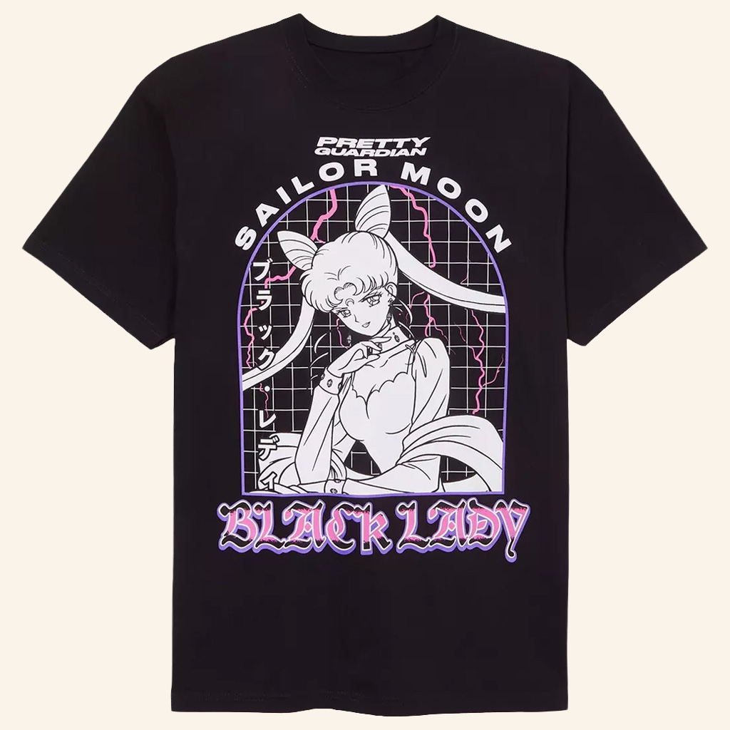 Sailor Moon Merch Black Lady Tonal Portrait T-Shirt Cool Gifts For Anime Lovers