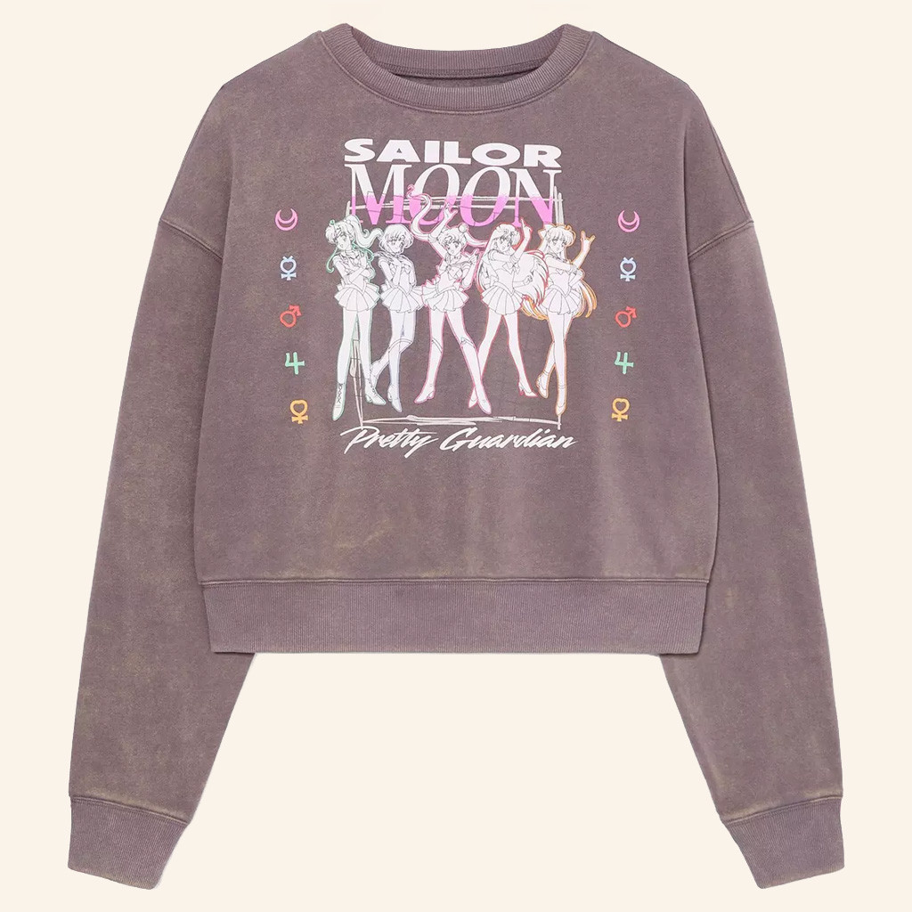 Sailor Moon Merch Sailor Moon Tonal Group Portrait Cropped Sweatshirt Gifts For Her