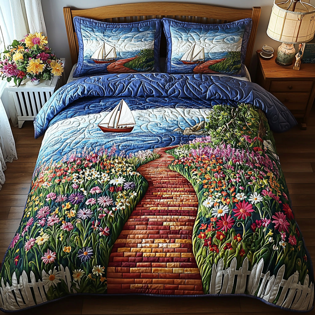 Sailwind Dreams Quilted Bedding Set Bedroom Decor Ideas Sailboat Gift Items