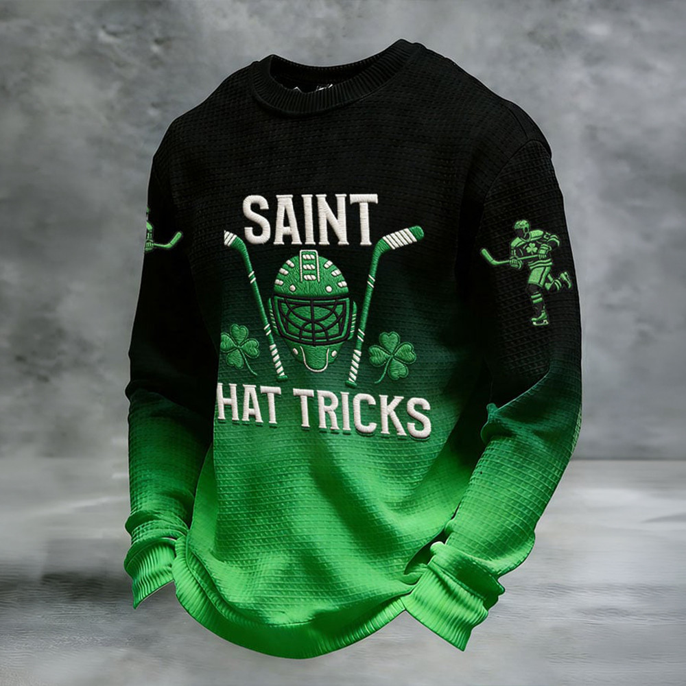Saint Hat Tricks Hockey Long Sleeve Shirt St Patrick's Day Clothing Cool Gift Idea