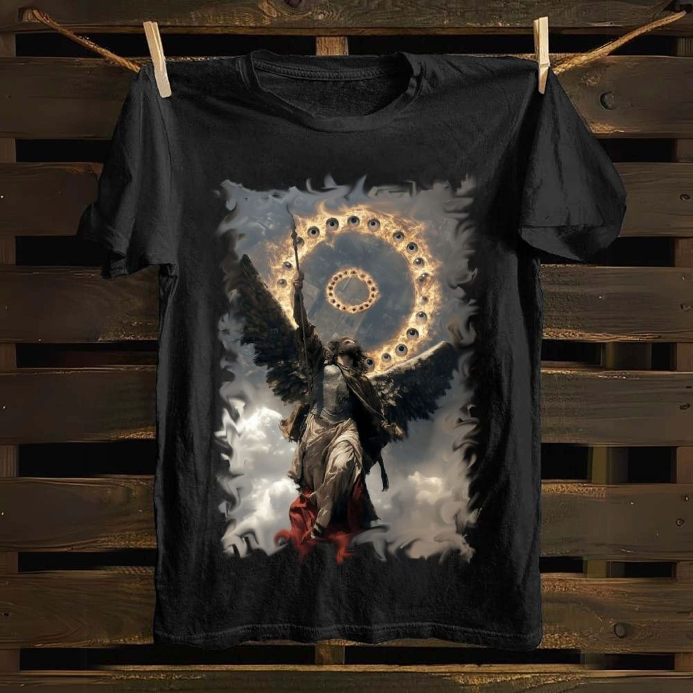Saint Michael Archangel T-Shirt Heaven's Warrior Design Religious Christmas Present
