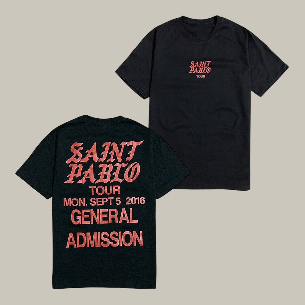 Saint Pablo Tour General Admission Kanye West T-Shirt Kanye West World Tour Merch