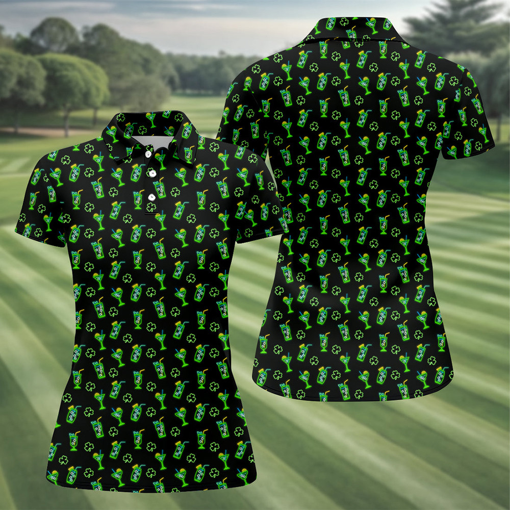 Saint Patrick's Day 2026 Golf Polo Shirt St Paddy's Day Clothes Golf Lover Gift For Wife