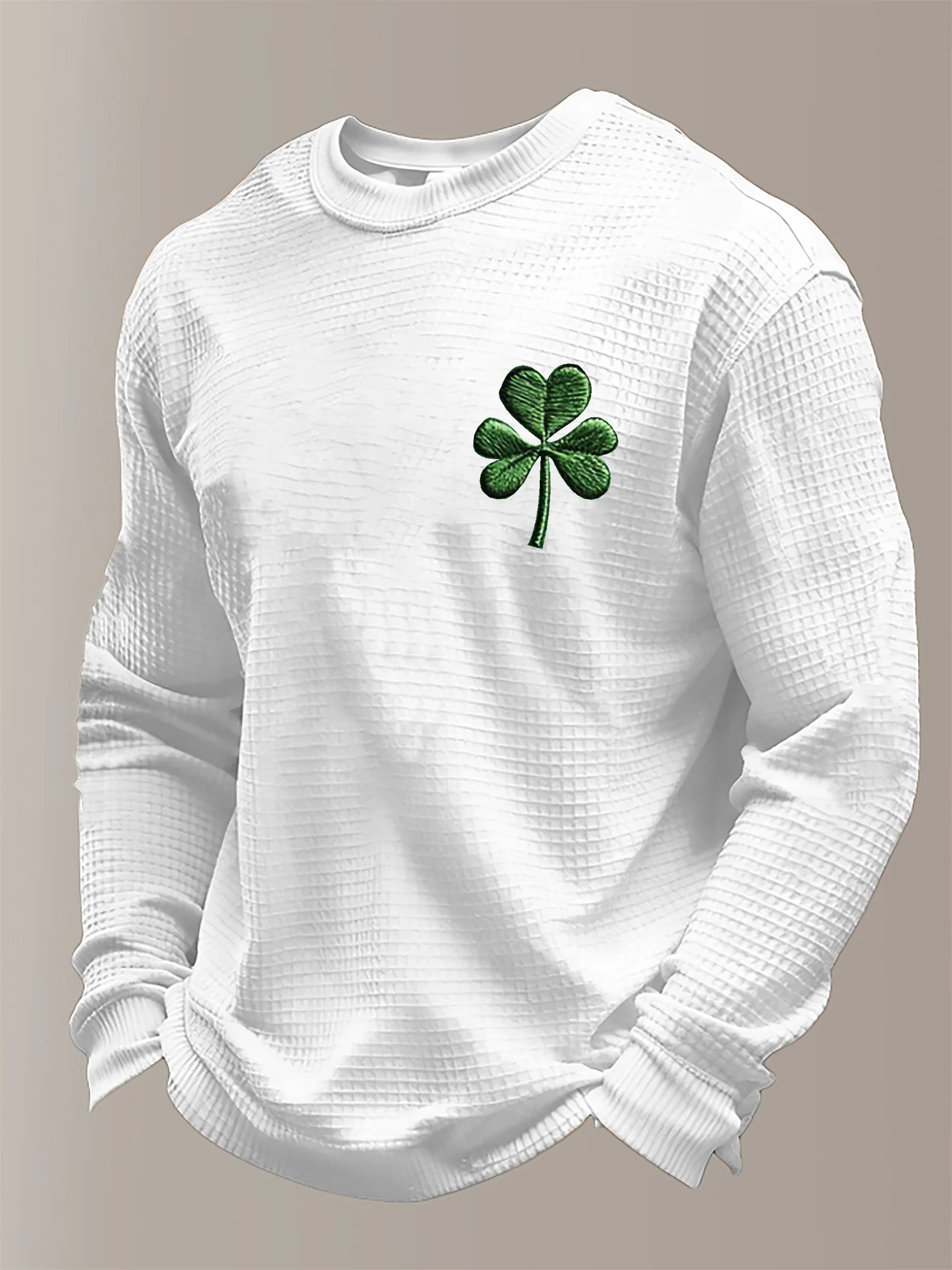 Saint Patrick's Day Funny Irish Green Clover Crew Neck Long Sleeve T Shirt Irish Holiday Gifts