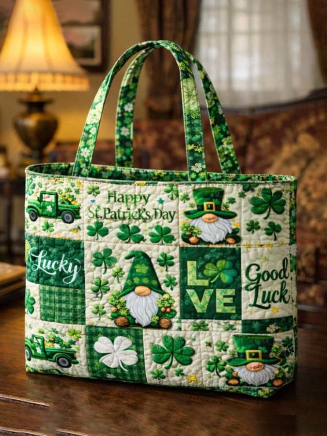 Saint Patrick's Day Good Luck Quilted Handbag Happy St Patrick'S Day Gifts For Wife