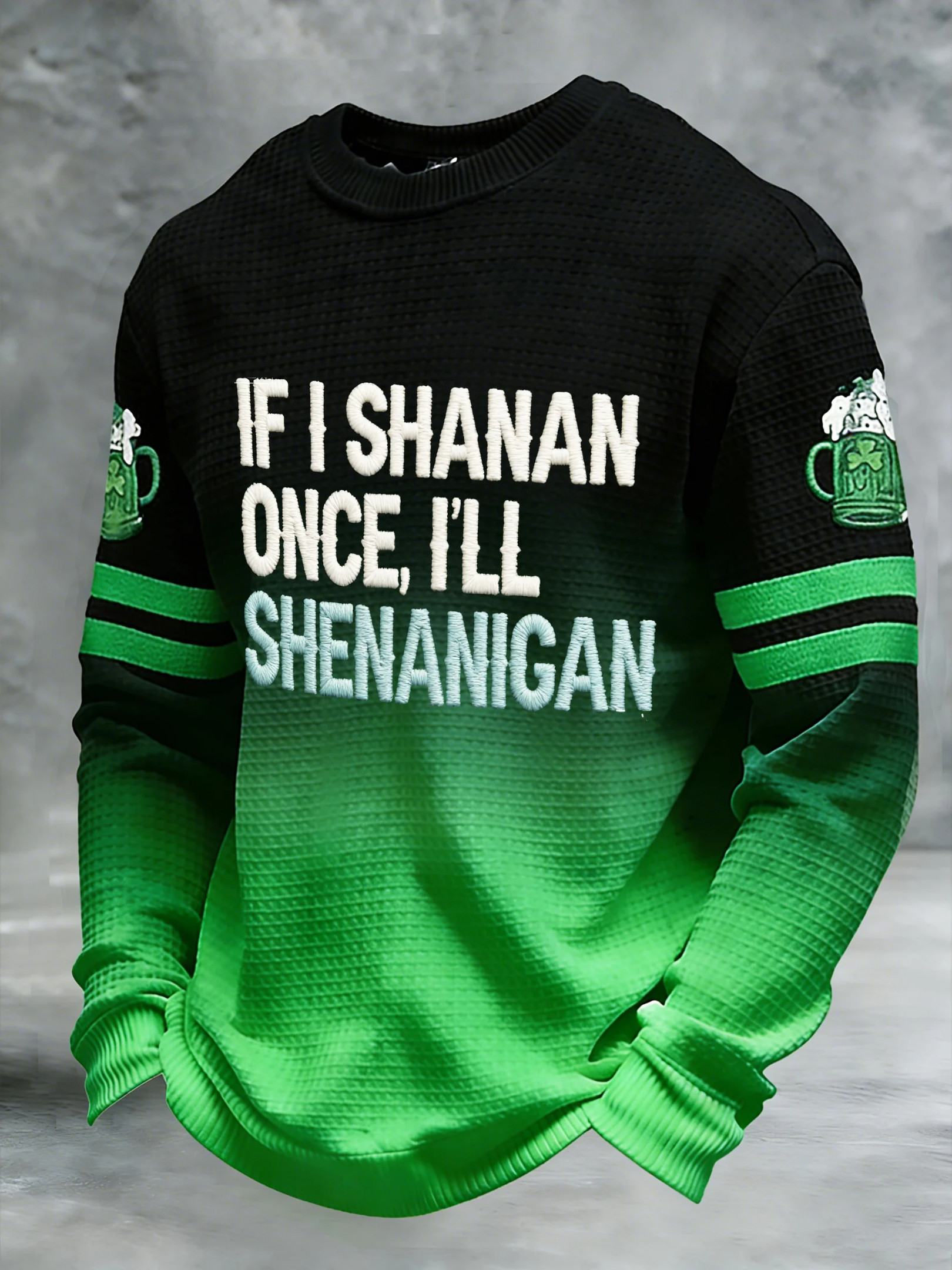 Saint Patricks Day If I Shenan Once I'll Shenanigan Quote Long Sleeve T-Shirt Lucky Irish Gifts