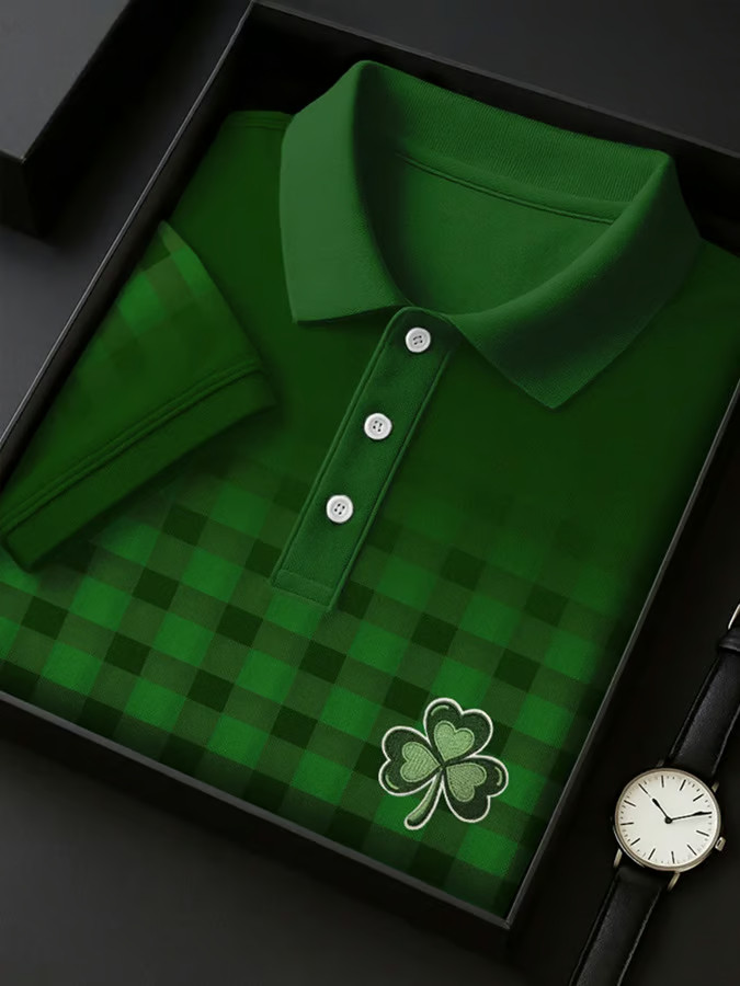 Saint Patrick's Day Shamrock Polo Shirt St Patricks Day Clothes Men Luck Of The Irish Gifts