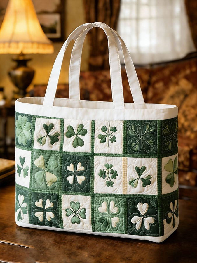 Saint Patrick's Day Shamrock Quilted Handbag Happy St Patrick's Day Gifts For Her