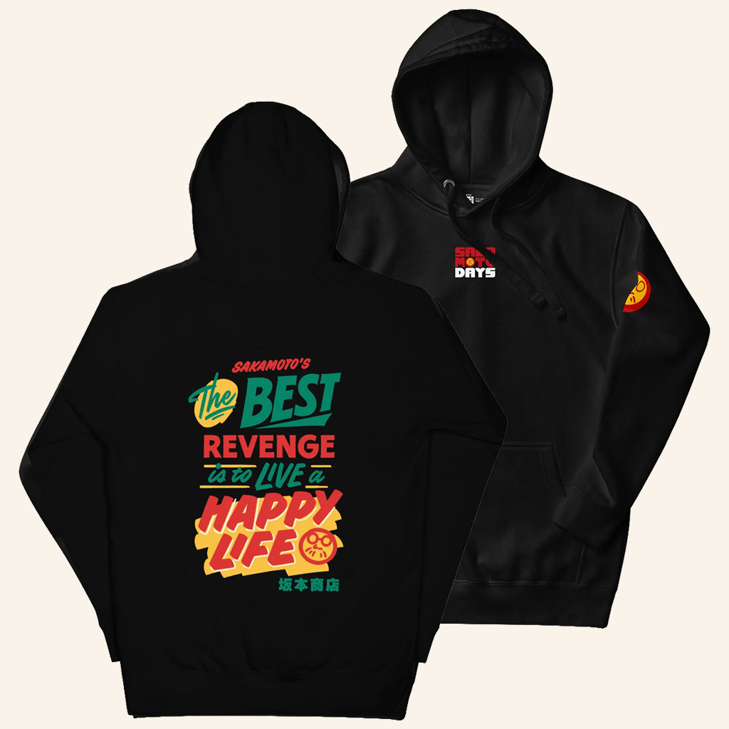 Sakamoto Days Merch Live A Happy Life Hoodie Birthday Gifts For Wife Sakamoto Days Merch Live A Happy Life Hoodie Birthday Gifts For Wife