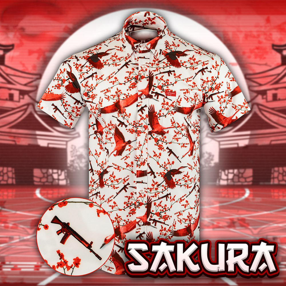 Sakura Button Down Shirt Pro Gun Hawaiian Shirt Gifts For Husband