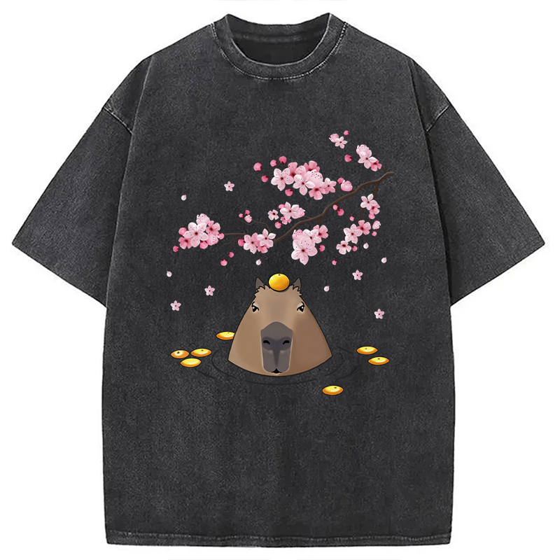 Sakura Cherry Blossom Japanese Washed T-Shirt Funny Graphic Gift For Friends Gifts For Friends Sakura Cherry Blossom Japanese Washed T-Shirt Funny Graphic Gift For Friends Gifts For Friends
