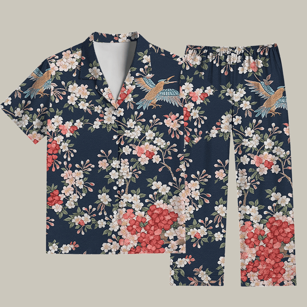 Sakura Navy Pajama Set Merry Xmas Clothing Christmas Gift Ideas For Her