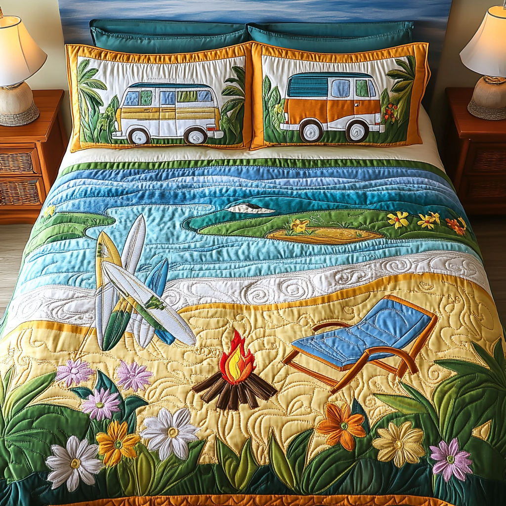 Salt Escape Quilted Bedding Set Bed Decorations Cool Beach Gifts