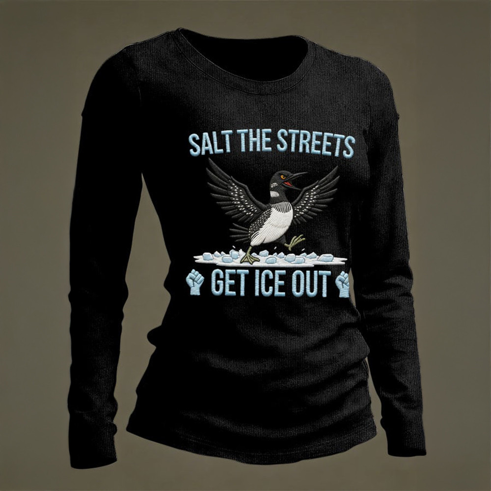 Salt The Streets Minnesota Strong Long Sleeve Shirt Alex Pretti Kicking Ice Car Anti ICE Merch