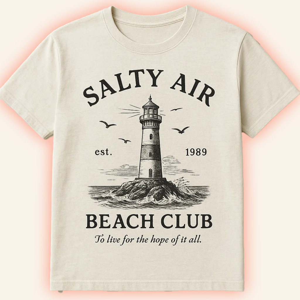 Salty Air Beach Club Lighthouse T-Shirt To Live For The Hope Of It All Shirt Gifts For Her Salty Air Beach Club Lighthouse T-Shirt To Live For The Hope Of It All Shirt Gifts For Her