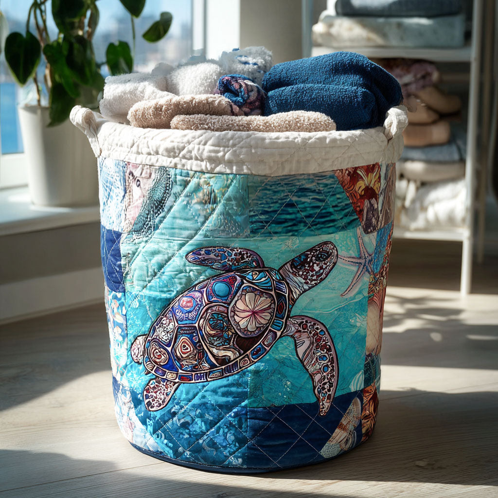 Salty Breeze Quilted Laundry Basket Merch For Mom