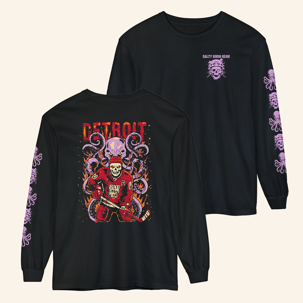 Salty Goon Gear Merch Red Line Reaper Ice Hockey Long Sleeve Shirt Gifts For Husband Salty Goon Gear Merch Red Line Reaper Ice Hockey Long Sleeve Shirt Gifts For Husband
