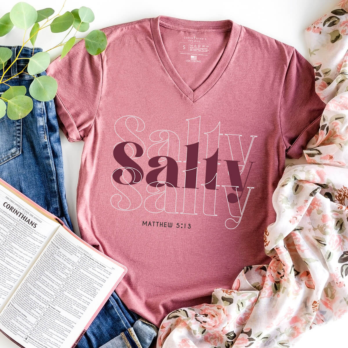 Salty V-Neck Shirt Gift For Women