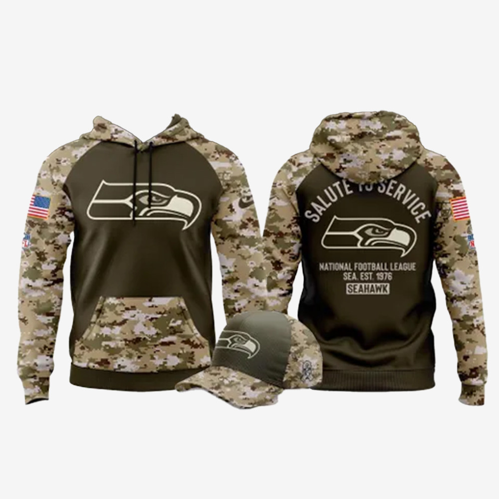 Salute To Service Seattle Seahawks Hoodie Seattle Seahawks Game Day Clothing Fan Gear