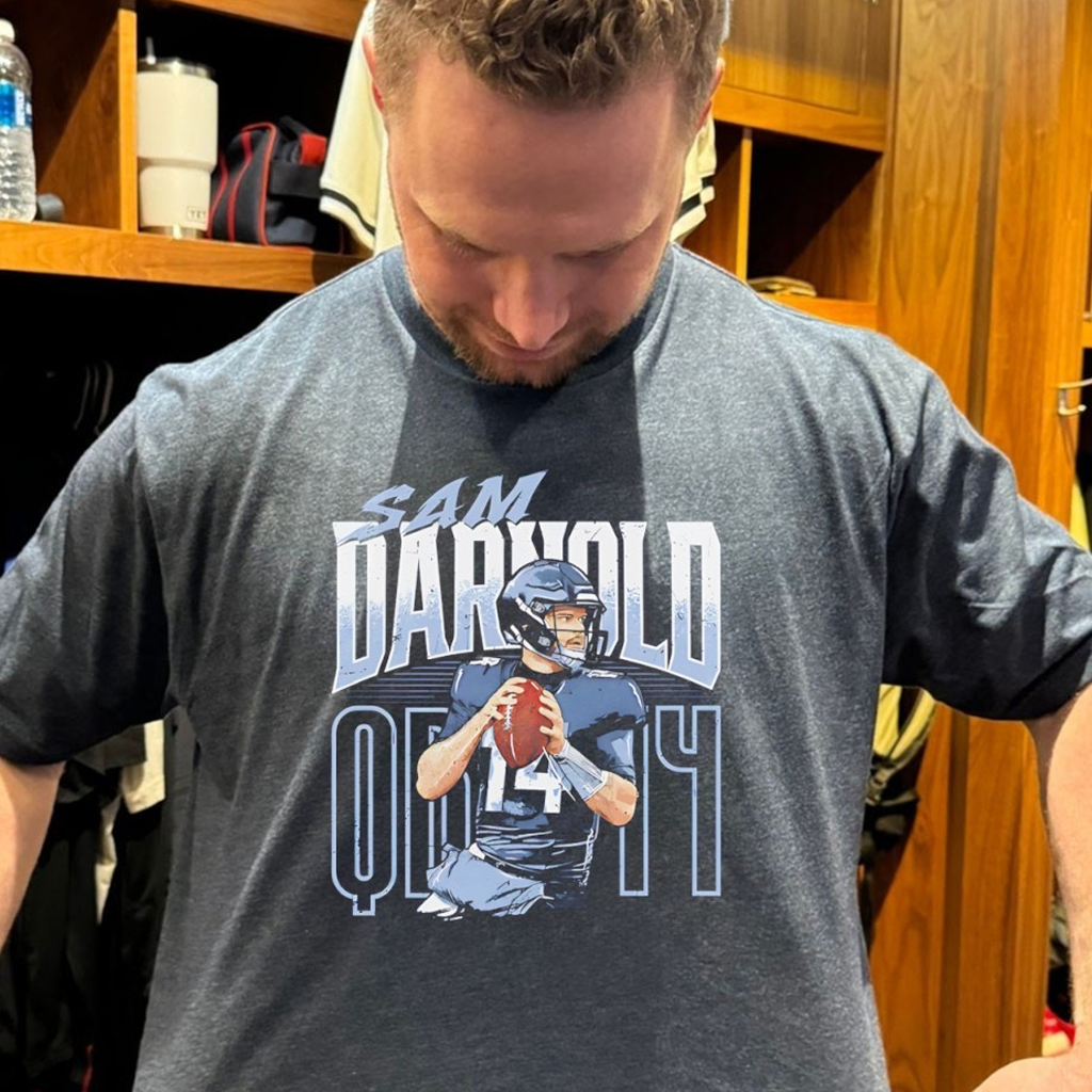 Sam Darnold 14 Seattle Football Player Name And Number Vintage Shirt Seahawks Apparel