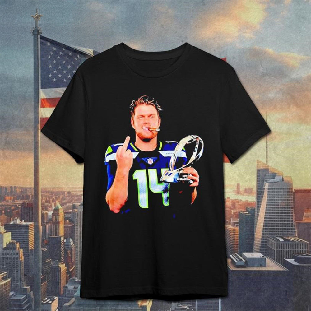 Sam Darnold Seahawks Smoking Beer T-Shirt Seattle Seahawks Number 14 Funny Graphic Shirt