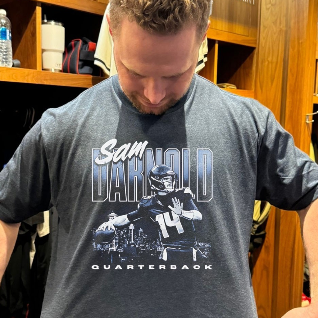 Sam Darnold Seattle Football Quarterback Bitmap Graphic Retro Shirt Seahawks Clothing Sam Darnold Seattle Football Quarterback Bitmap Graphic Retro Shirt Seahawks Clothing