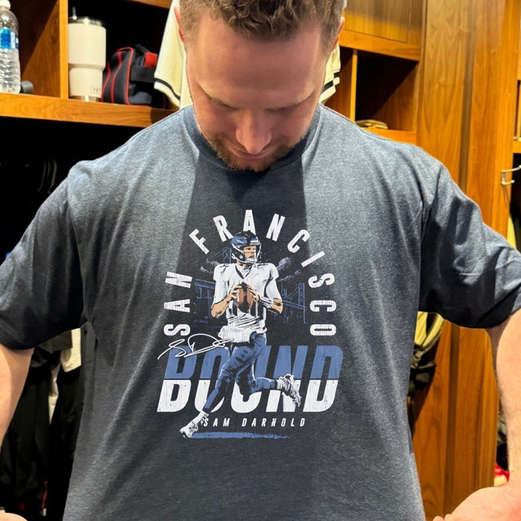 Sam Darnold Seattle San Francisco Bound Autographed Shirt Game Day Apparel Fans Gifts