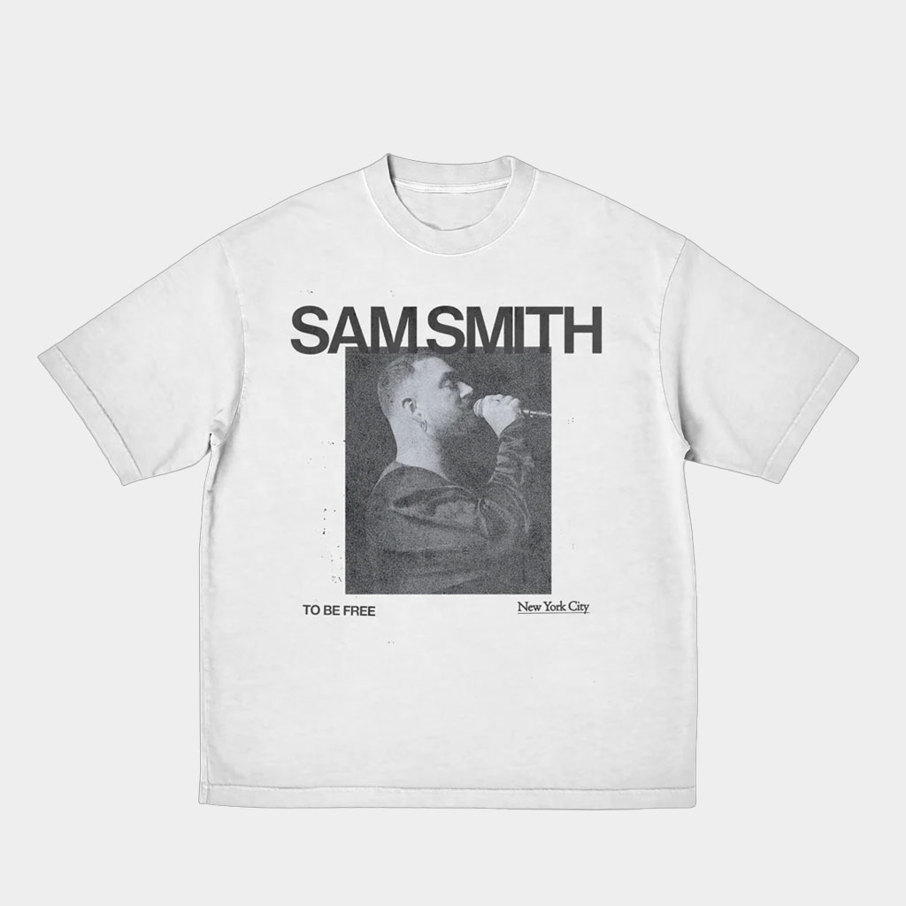 Sam Smith Merch To Be Free NYC Tour Dateback White T-Shirt Sam Smith Shirt Music Lovers Gifts