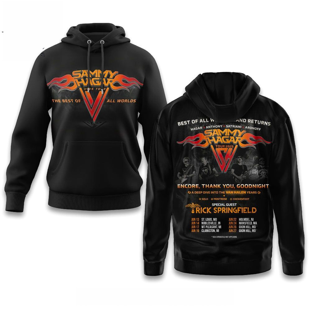 Sammy Hagar 2026 Tour The Best Of All Worlds Hoodie Sammy Hagar Merch Gifts For Dad