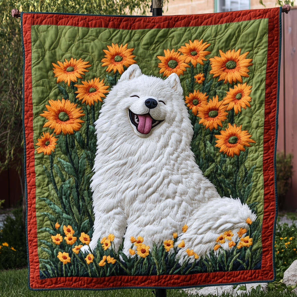 Samoyed Snowbound Quilted Blanket Dog And Owner Gift Ideas