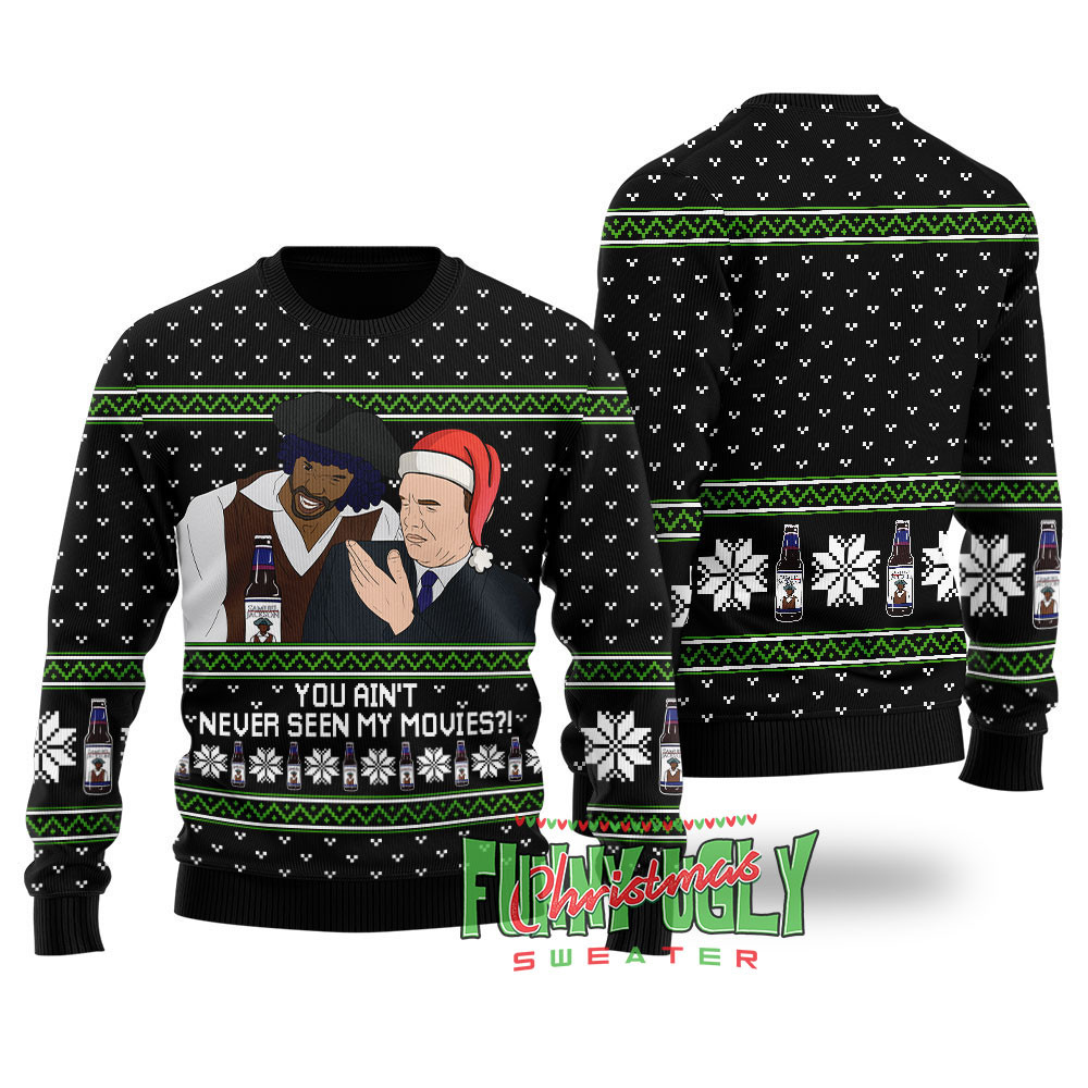 Samuel Jackson Beer Christmas Sweater Black Thoughtful Winter Gift Merch for Special Moments