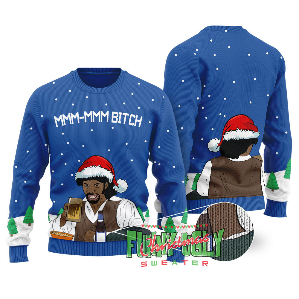 Samuel Jackson Beer Ugly Christmas Sweater Royal Soft Cotton Sweatshirt for Winter Comfort