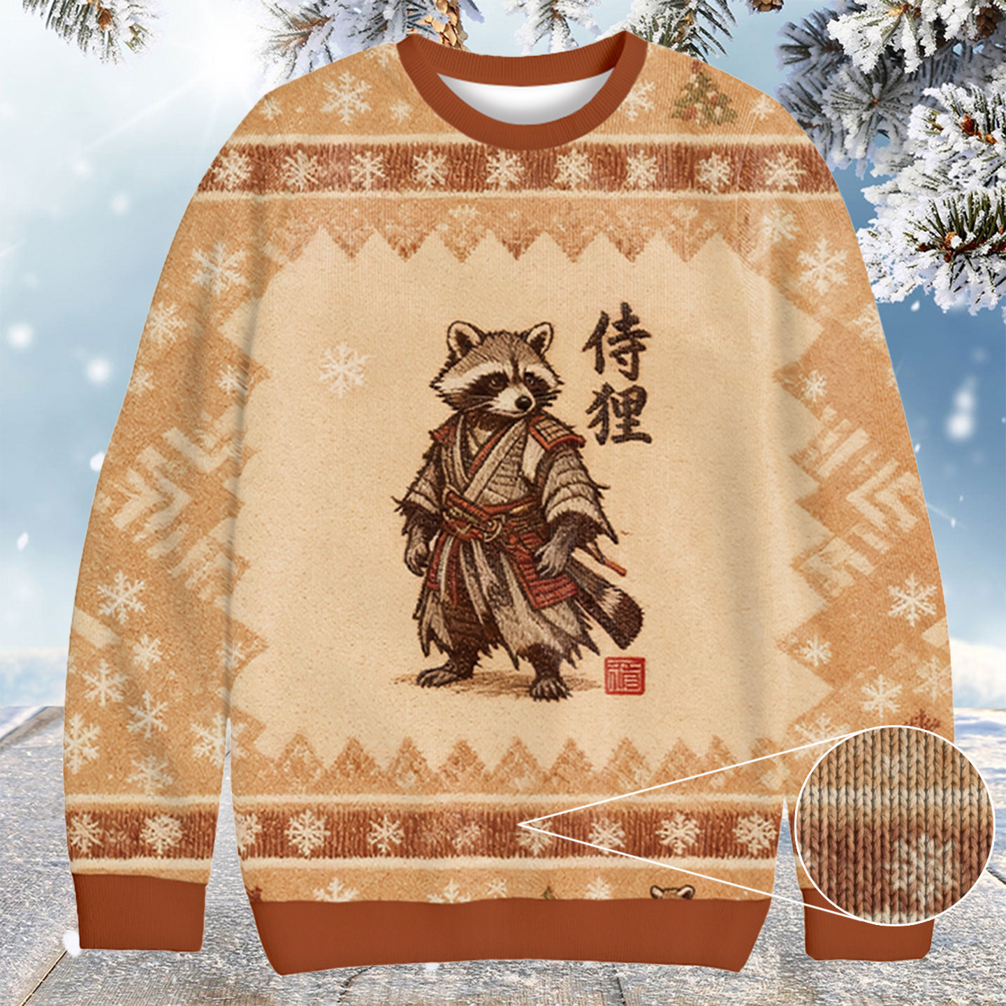 Samurai Raccoon Christmas Ugly Sweater Christmas Presents For Older Brother