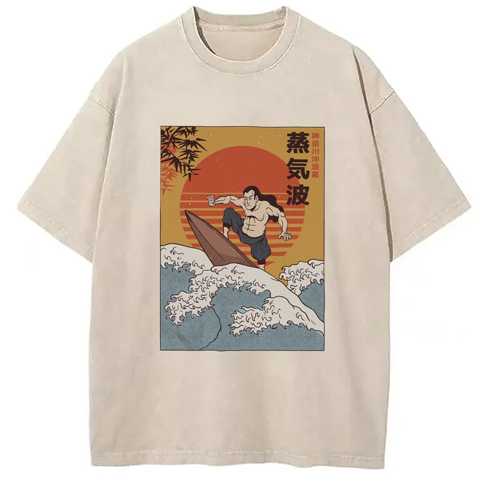 Samurai Surfe Vintage Washed T-Shirt Trendy Aesthetic Graphic Apparel Gifts For Her