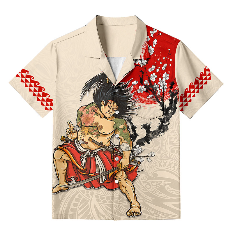 Samurai Warrior Japanese Culture Hawaiian Shirt Japanese Art Shirt Gifts For Samurai Lover