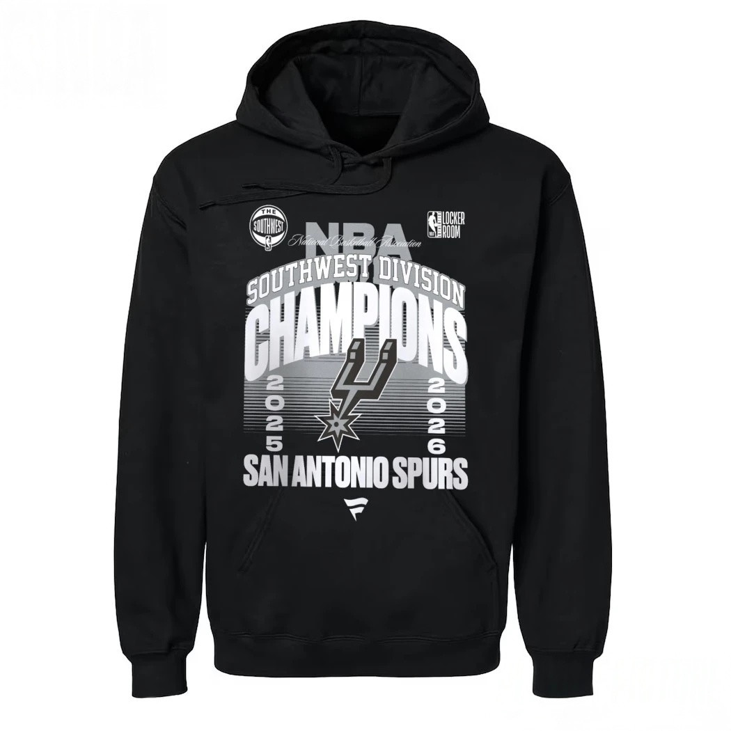 San Antonio Spurs 2026 Southwest Division Champions Locker Room Hoodie 2026 NBA Playoffs Merch