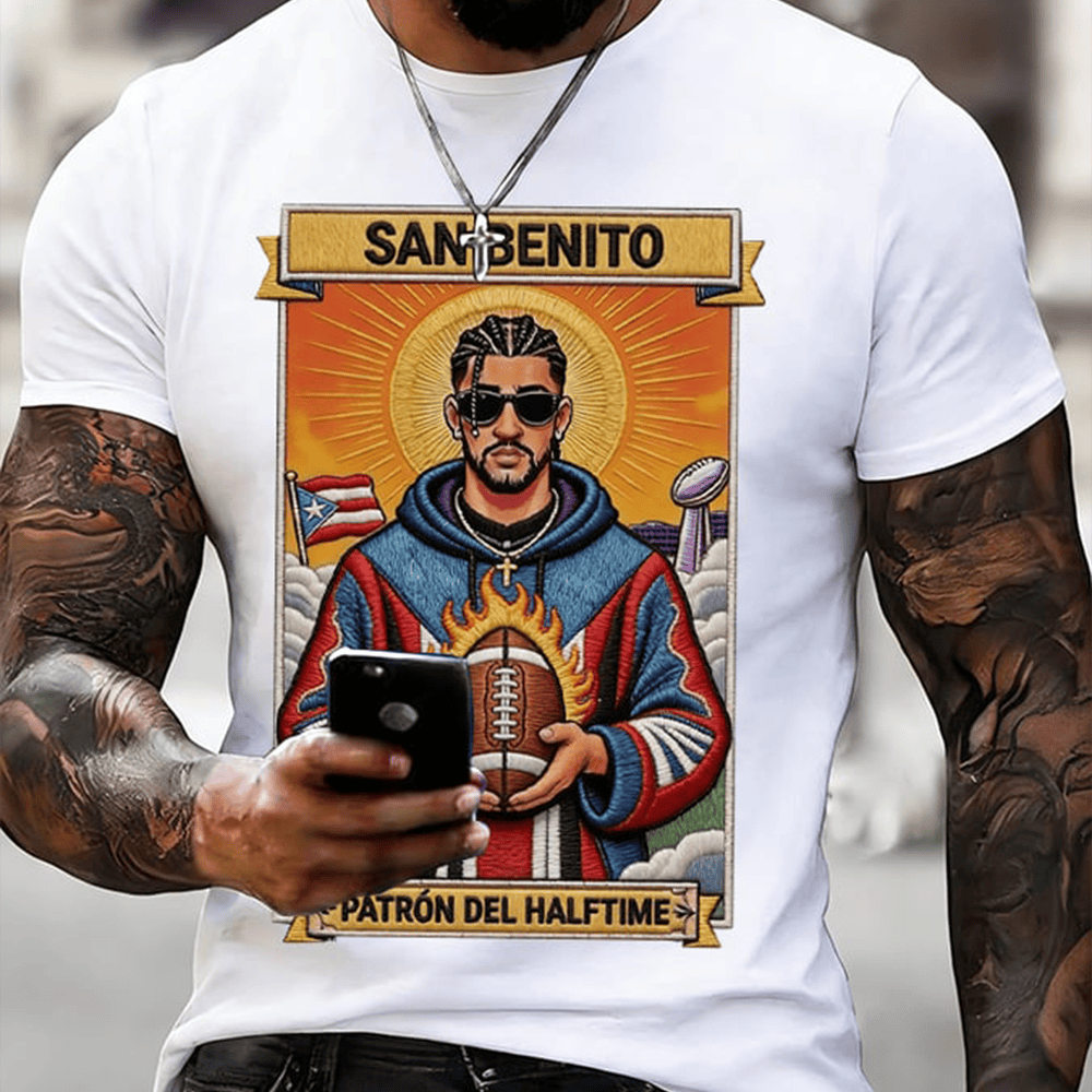 San Benito Patron Del Half Time T-Shirt Bad Bunny Clothes Football Enthusiasts Gift Ideas