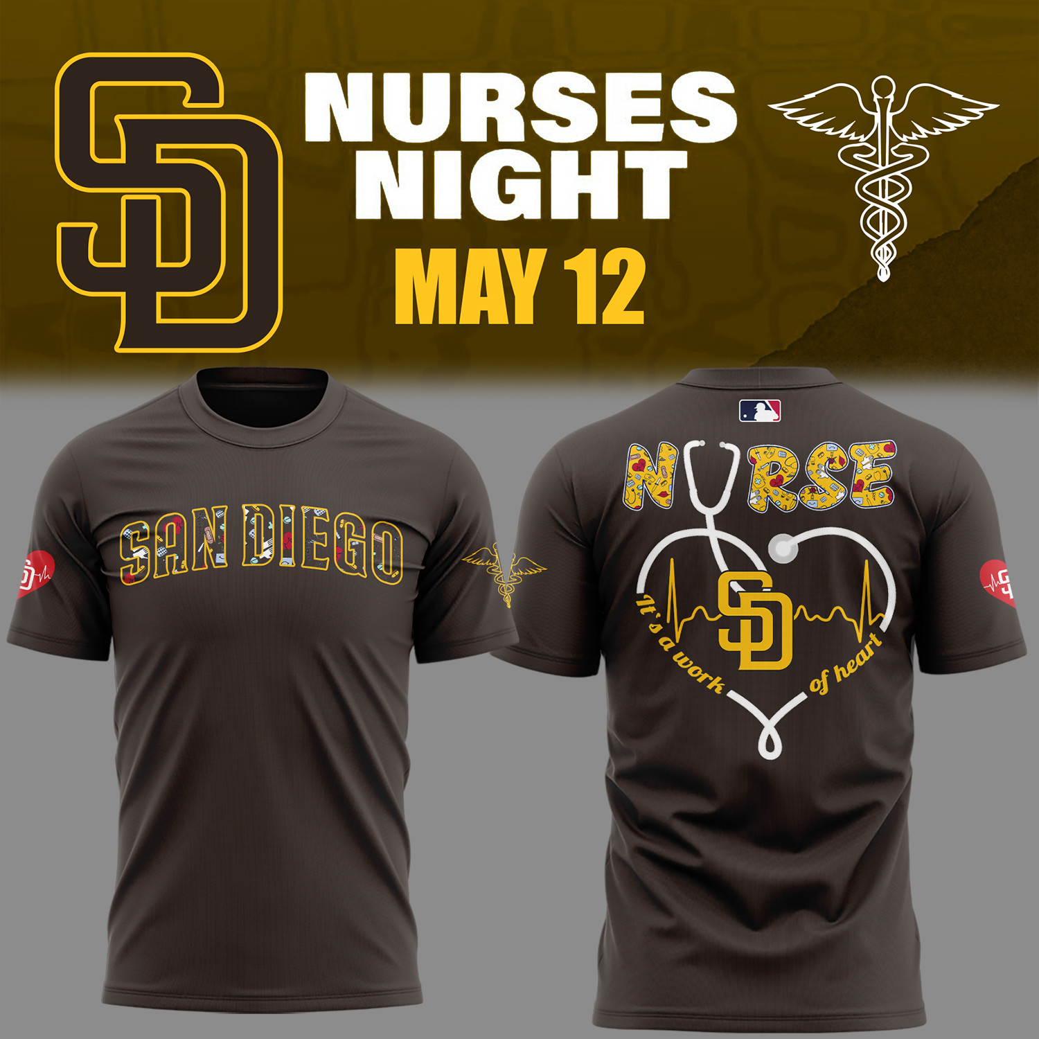 San Diego Baseball NURSES NIGHT T-Shirt Gift Ideas For Baseball Fans