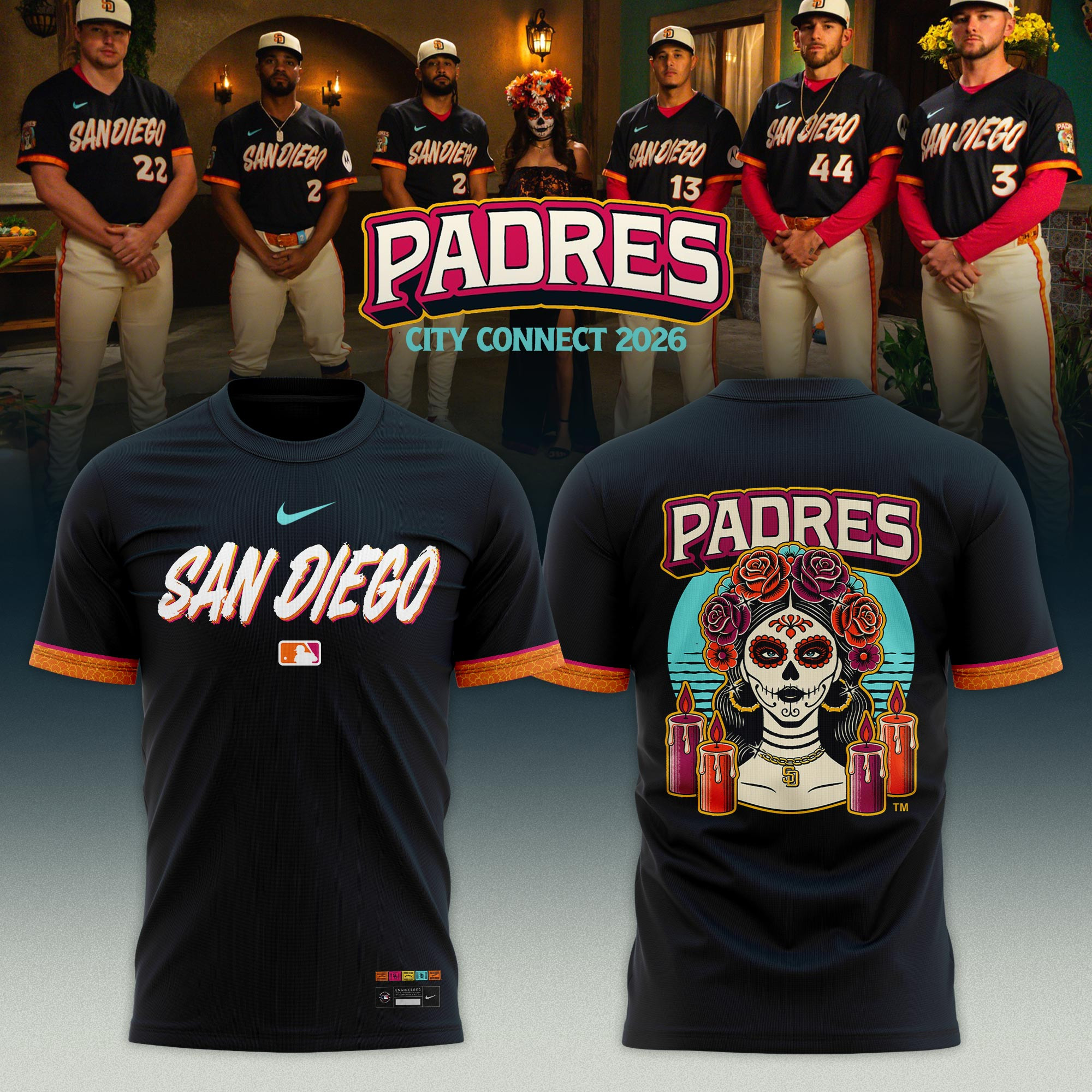 San Diego Padres 2026 City Connect T-Shirt SD Padres Merch Best Gifts For Baseball Lovers