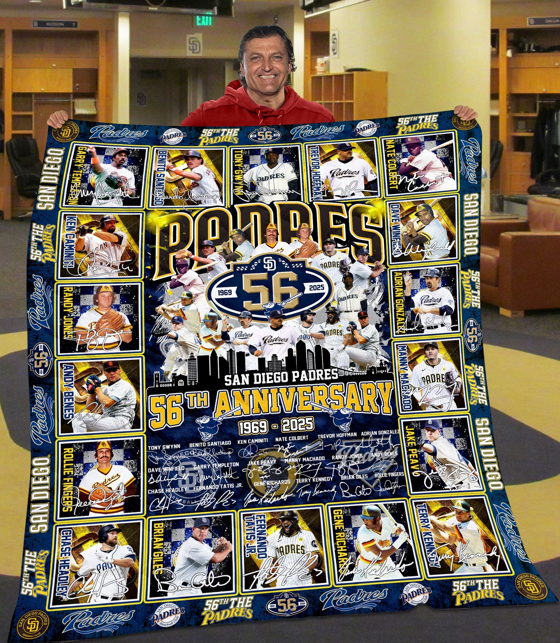 San Diego Padres 56Th Anniversary 1969-2025 Fleece Blanket Merch Gifts For Padres Fans