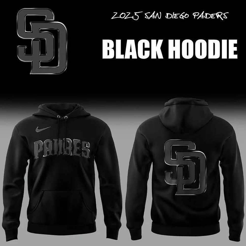 San Diego Padres Back In Black Hoodie 2025 Best Gift For Baseball Fans Supporters