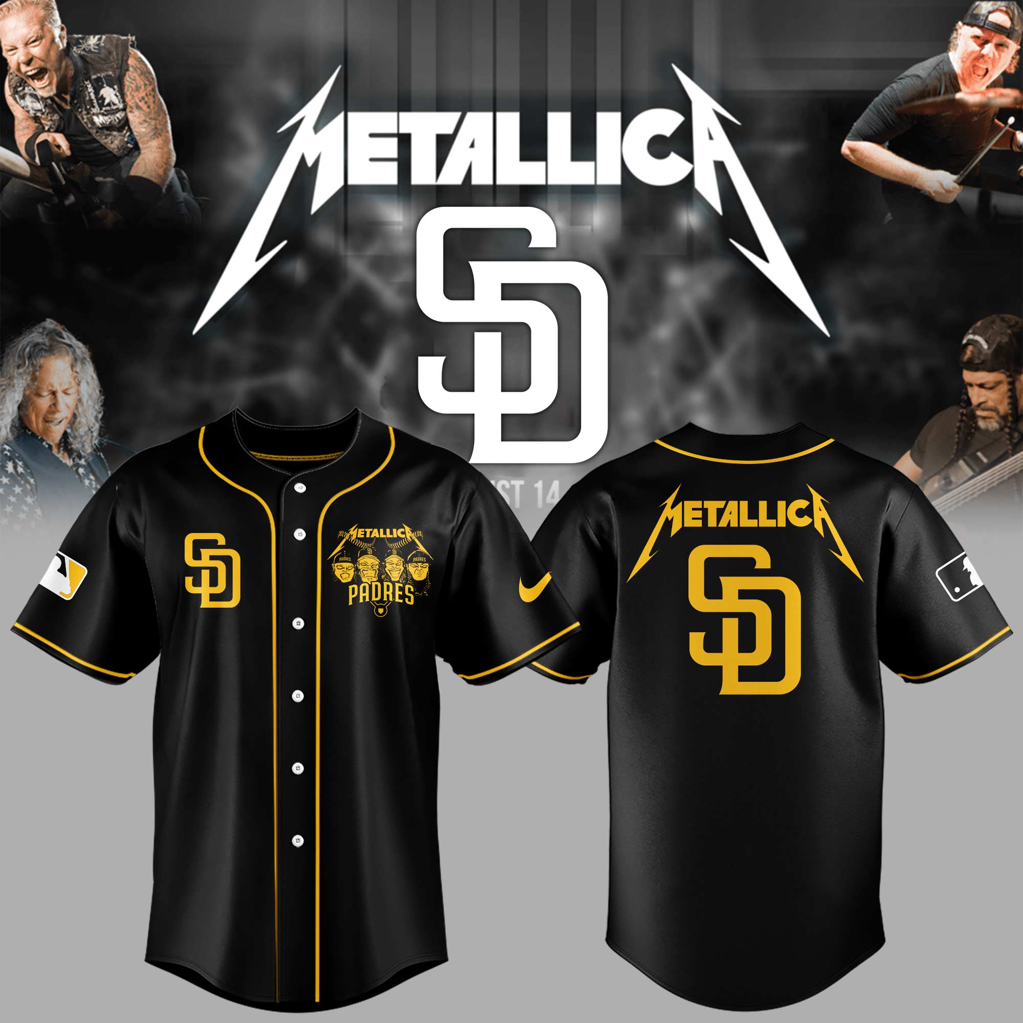San Diego Padres Baseball Metallica Night Jersey Baseball Coach Gift Ideas