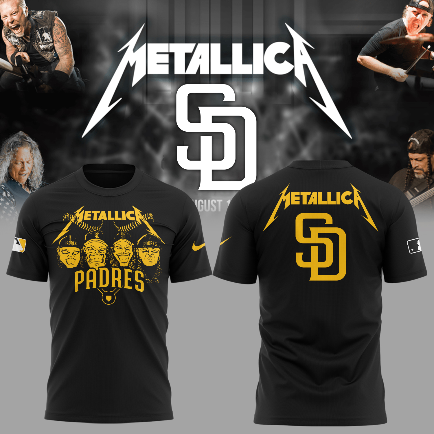 San Diego Padres Baseball Metallica Night T-Shirt Baseball Fans Gifts