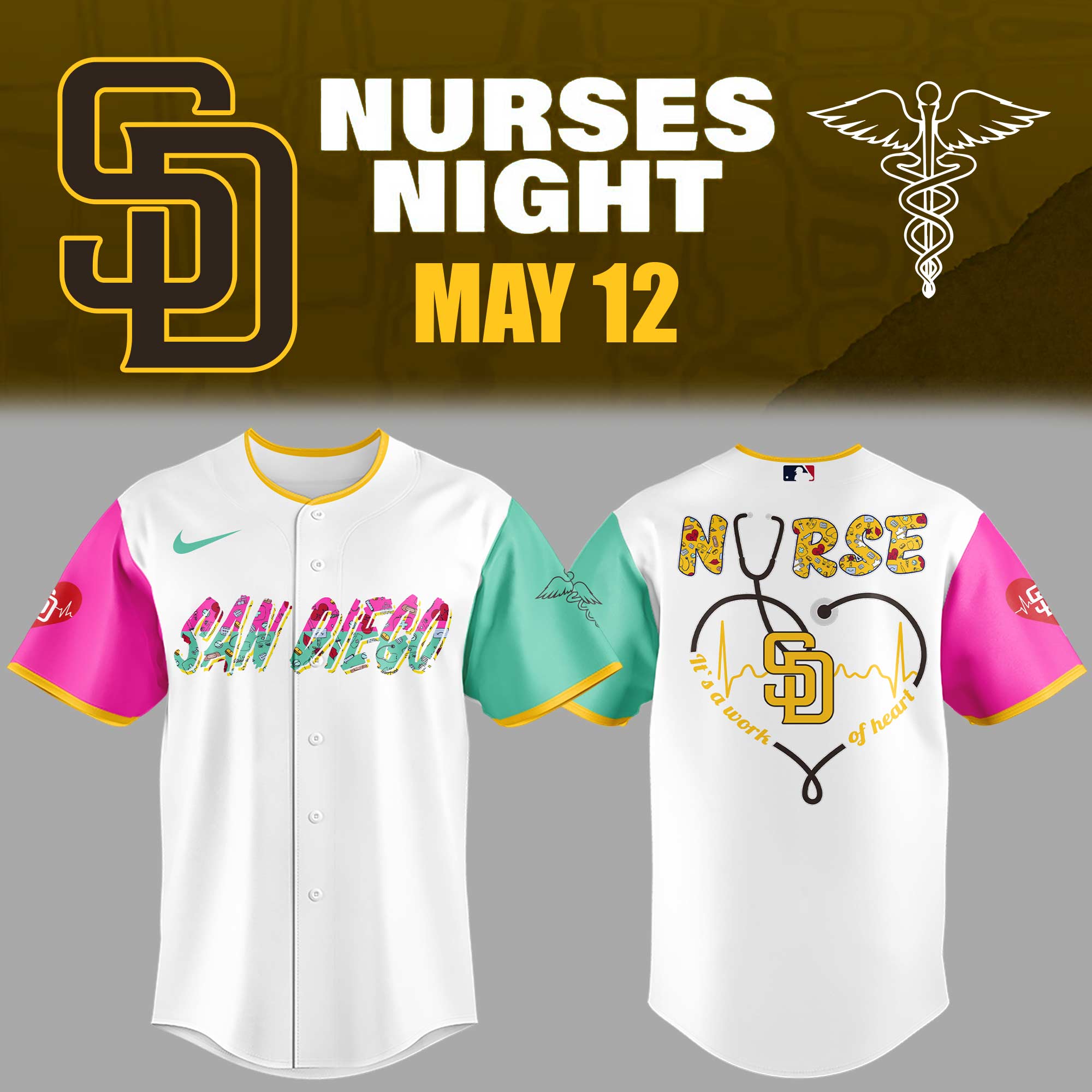 San Diego Padres Baseball Nurses Night Jersey Gift For Baseball Lover