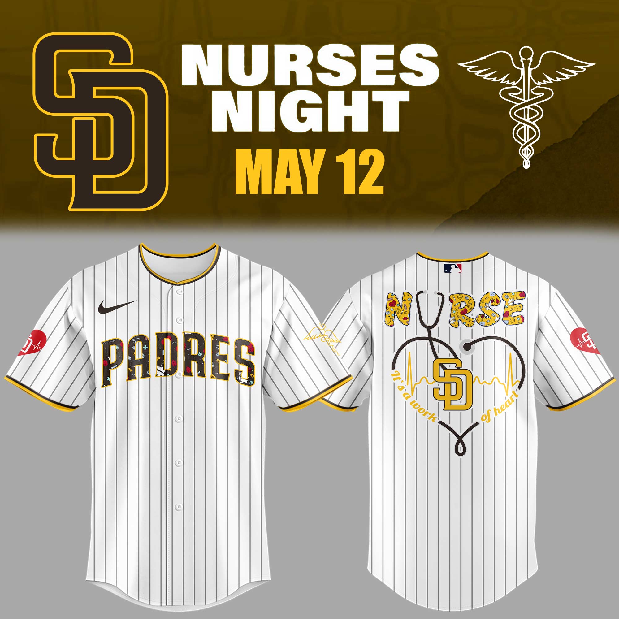 San Diego Padres Baseball Nurses Night Soc Jersey Gifts For Baseball Players