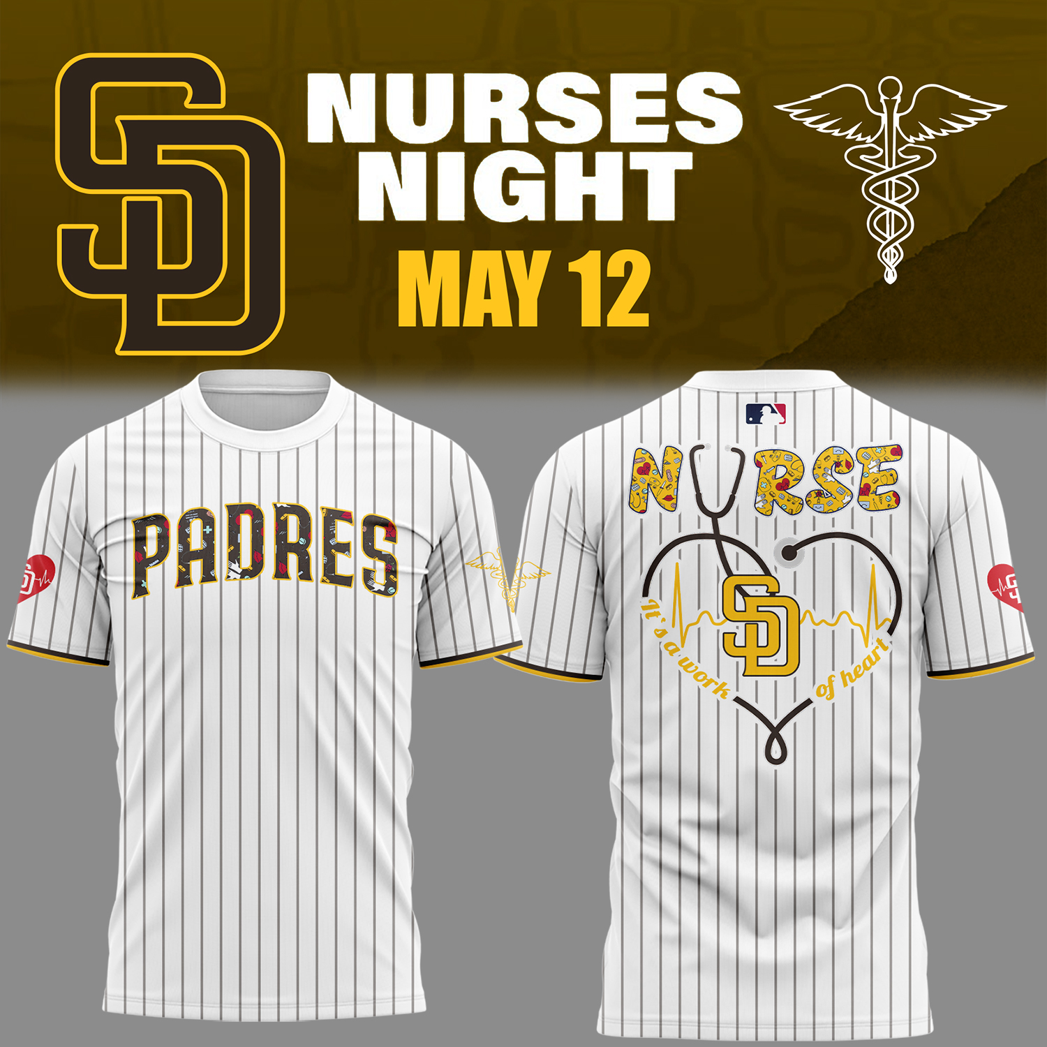 San Diego Padres Baseball Nurses Night T-Shirt Baseball Gifts Ideas