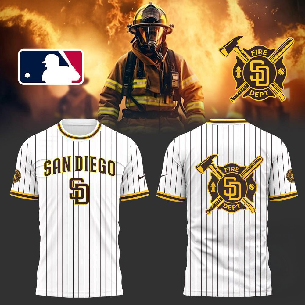 San Diego Padres Firefighter Appreciation Night T-Shirt Cool Baseball Gifts