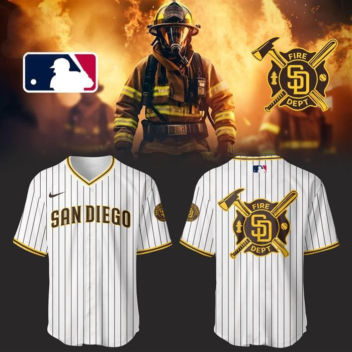San Diego Padres Firefighter Baseball Jersey Presents For Baseball Lovers