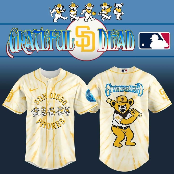 San Diego Padres Grateful Dead Limited Jersey Padres Merch Best Gifts For Baseball Fans