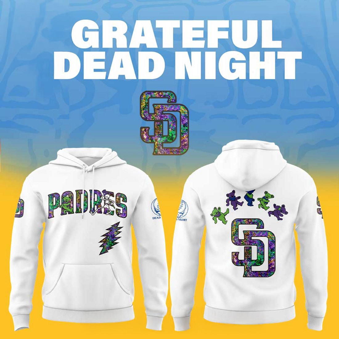 San Diego Padres Grateful Dead Night Hoodie Gift For Baseball Fans